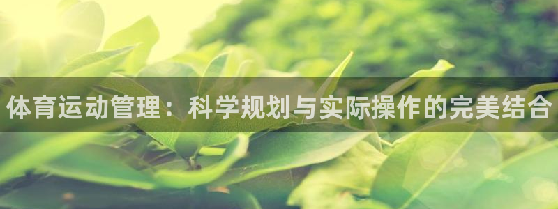 利记官网下载软件：体育运动管理：科学规划与实际操作的